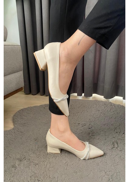 Kadın Valeri Krem Çapraz Taşlı Stiletto Alcak Ökçe Abiye Ayakkabı fiyatları