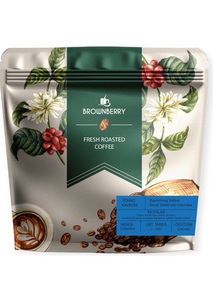 Decaf(Kafeinsiz) Colombia Kavrulmuş Kahve
