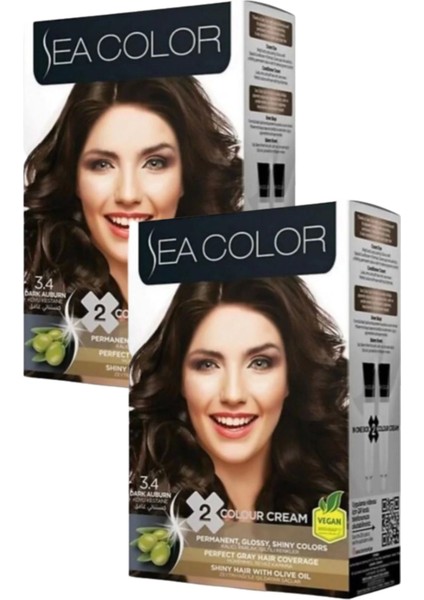 3/4 Koyu Kestane Saç Boyası 100 ml x 2 Kutu