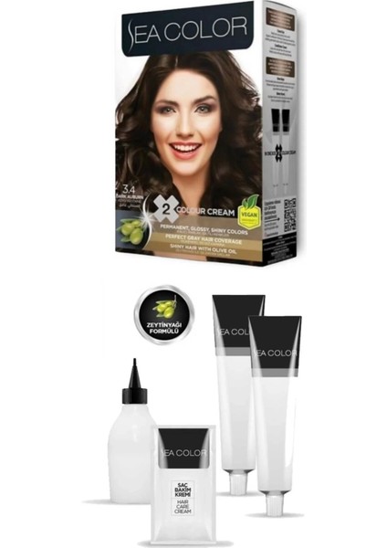 3/4 Koyu Kestane Saç Boyası 100 ml x 2 Kutu