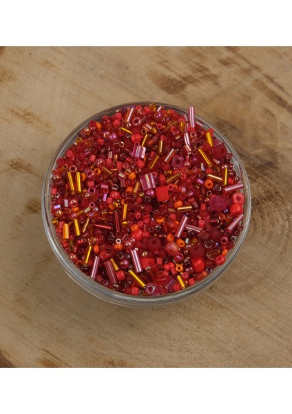 Prestij Candy Karışık Model Cam Boncuk Kırmızı Renk Tonları