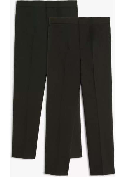 Rahat Esnek Dokuma Kumaş Eşofman Belli Yüksek Bel Trend Çocuk Okul Pantolonu