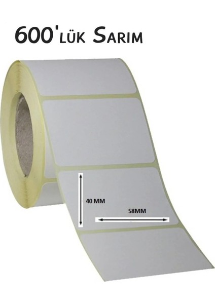 40X58 Terazi Etiketi / Barkod Etiketi / 600'LÜK Sarım / 600LÜ Sarım / 1 Adet