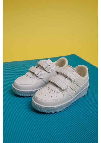 Pepe Beyaz Beyaz Air Kalın Taban Çift Bantlı Bebek Çocuk Sneaker Pepe-3579 fiyatları