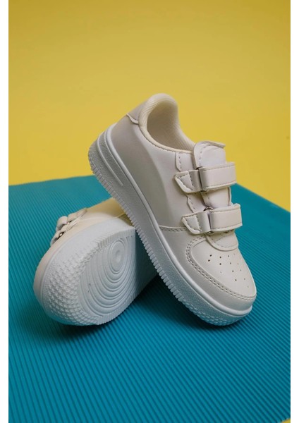 Pepe Beyaz Beyaz Air Kalın Taban Çift Bantlı Bebek Çocuk Sneaker Pepe-3579 fırsatları