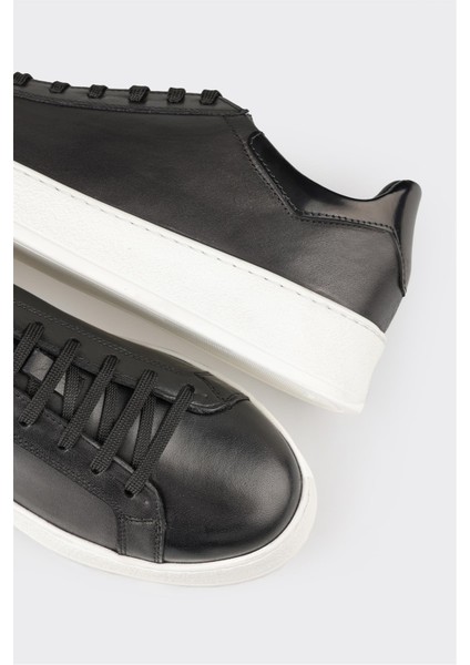 Elle Siyah Deri Erkek Günlük Ayakkabı indirimleri