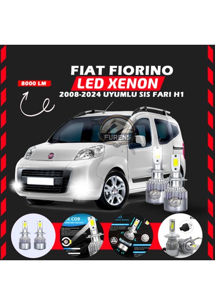 Fiat Fiorino 2008-2024 Sis Farı Uyumlu Şimşek Etkili LED Xenon Performance Series H1