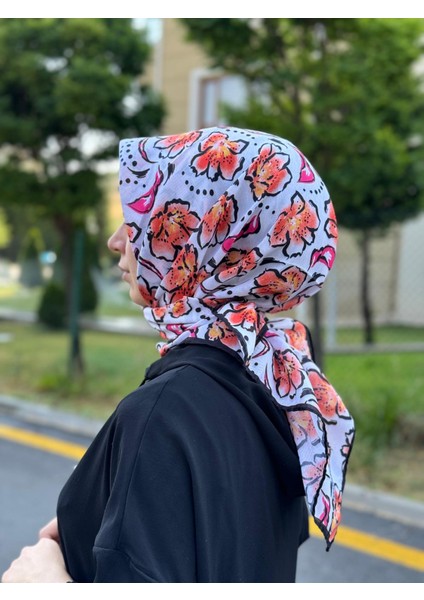 Pamuklu Soft Eşarp Fresha Çiçek Desen