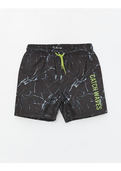 Beli Lastikli Baskılı Erkek Çocuk Deniz Şortu