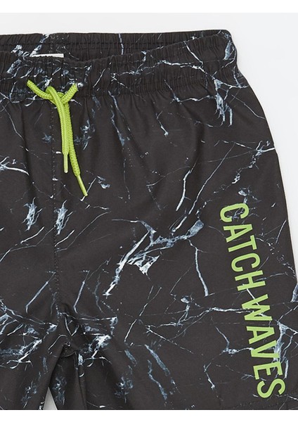 Beli Lastikli Baskılı Erkek Çocuk Deniz Şortu modelleri