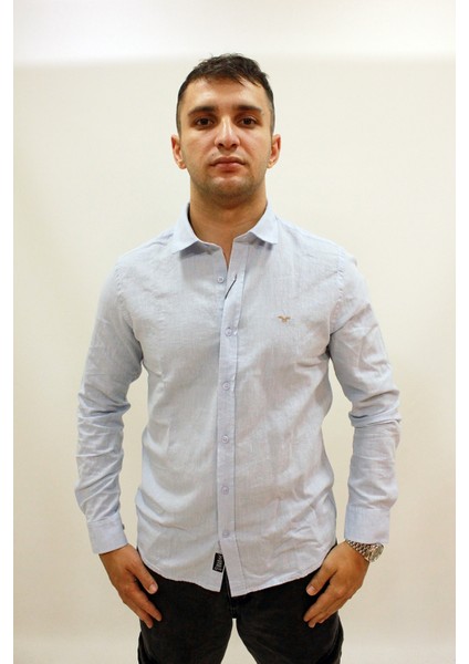 Caz 2015 Uzun Kol Keten Erkek Gömlek