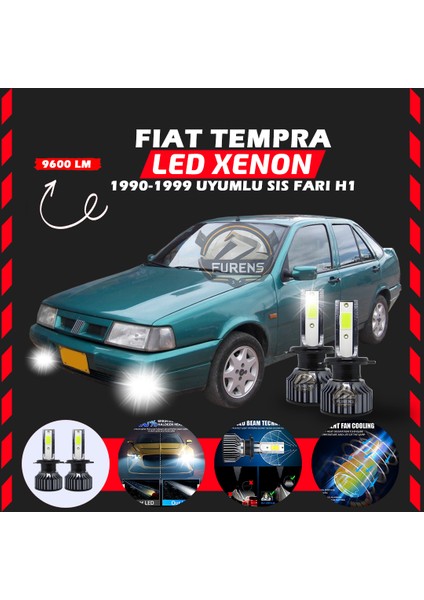 Fiat Tempra Sis Farı Uyumlu Şimşek Etkili LED Xenon Pro Series H1