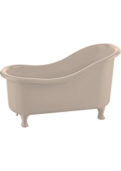 Plastik Mini Küvet Diş Fırçalık Sabunluk Lif Kabı Banyo Duş Düzenleyici Organizer Bej