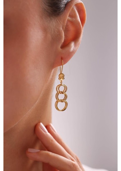 22 Ayar Çift Sıra Üçlü Samanyolu Küpe fiyatları