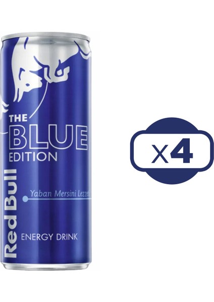 Red Bull Blue Edition Yaban Mersini Enerji Içeceği 250 ml x 4 Adet