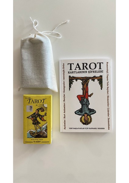 Tarot Öğrenme Seti Klasik Deste, Rehber Kitap, Saklama Kesesi