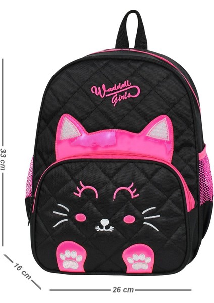 Kapitone Kedi Desenli Anaokulu Kreş Sırt Çantası ve Beslenme Çantası fırsatları