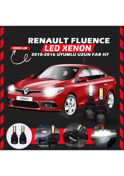 Renault Fluence 2010-2016 Uzun Far Uyumlu Şimşek Etkili LED Xenon Light Series H7