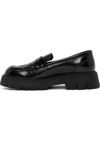 Kadın Siyah Maskülen Loafer 24WFD141722