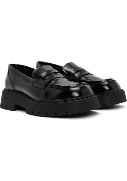 Kadın Siyah Maskülen Loafer 24WFD141722