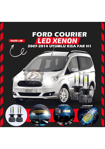 Ford Courier 2007-2014 Kısa Far Uyumlu Şimşek Etkili LED Xenon Pro Series H1
