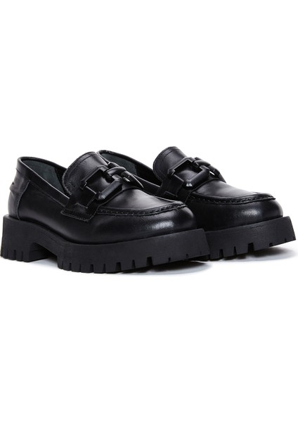 Kadın Siyah Maskülen Loafer 24WFD180118