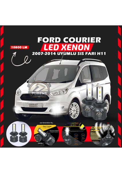 Ford Courier 2007-2014 Sis Farı Uyumlu Şimşek Etkili LED Xenon Premium Series H11