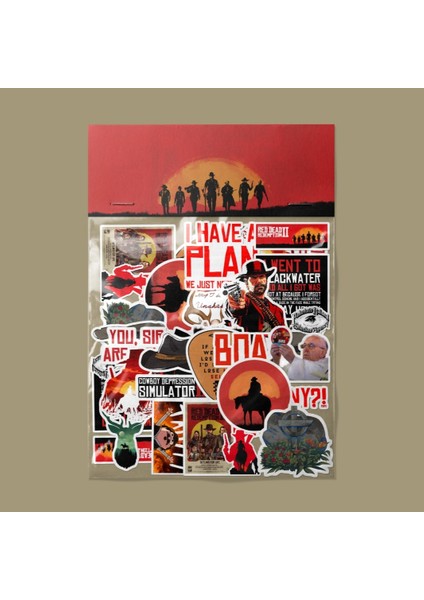 Rdr Red Dead Redemption Sticker Paketi/ Bullet Journal Defter Çıkartma Ajanda Laptop Etiket