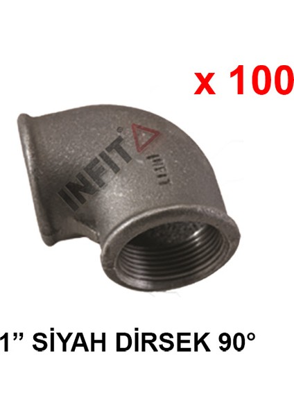 Infıt 1" Siyah Dirsek 90° 100 Adet (1 Koli)