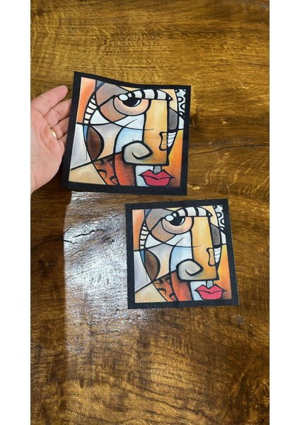 2 Li Renkli Yüz Dikiş Giyim Aplike Set 16X16-12X12 cm