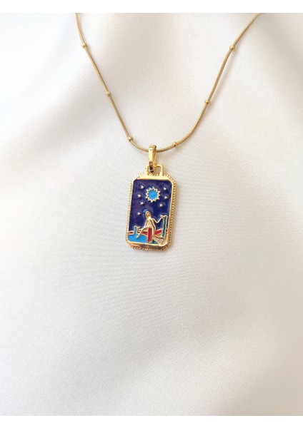 Kadın Paslanmaz Çelik Mineli Güneş Tanrısı Tarot Kolye fiyatları