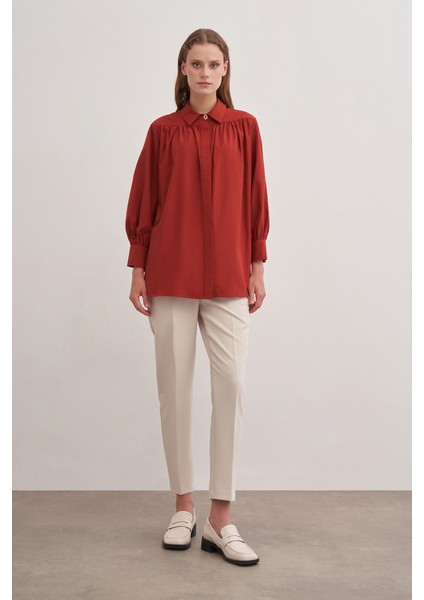 2233111 Gömlek Yaka Cotton Bluz