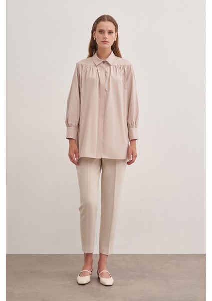 2233111 Gömlek Yaka Cotton Bluz