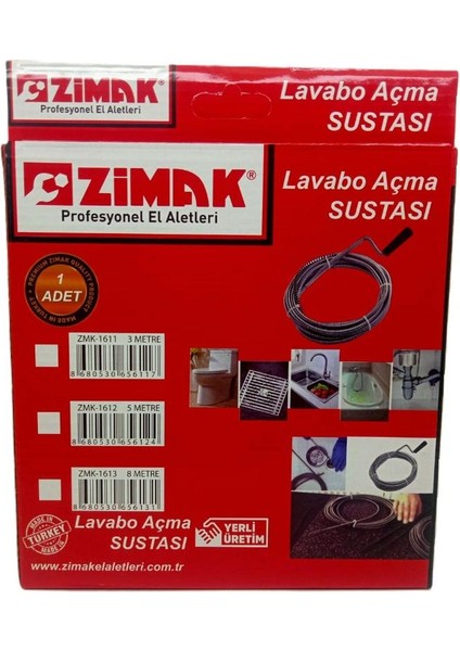 Lavabo Gider Açma Sustası 3m ZMK1611