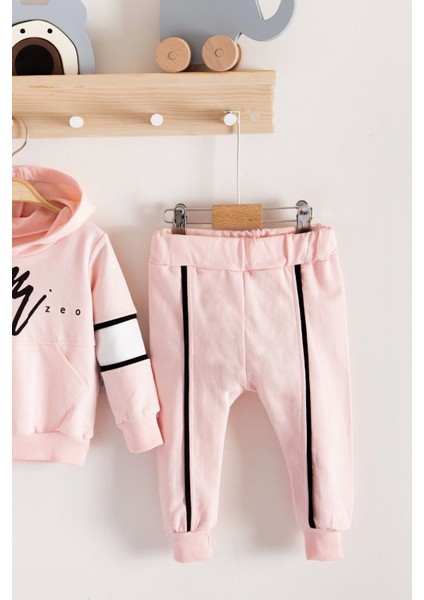 3-6-9-12-18 Ay Erkek Bebek Takımı Mini Zeo Desenli Pamuklu 2'li Pembe modelleri