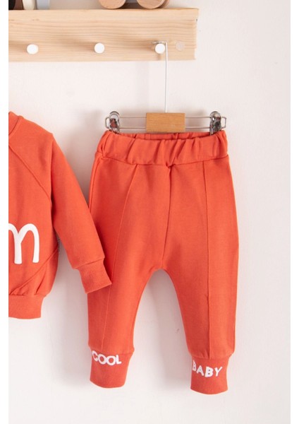 3-6-9-12-18 Ay Kız Bebek Takımı I'm Cool Desenli Pamuklu 2'li Nar Çiçeği modelleri