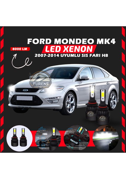Ford Mondeo Mk4 2007-2014 Sis Farı Uyumlu Şimşek Etkili LED Xenon Light Series H8