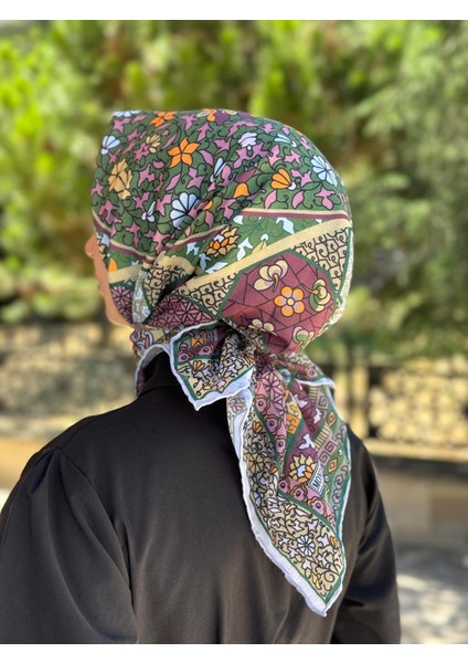 Pamuklu Soft Eşarp Etnik Desen