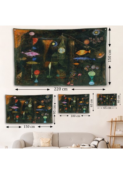 Paul Klee - Sihirli Balık Duvar Örtüsü - Fish MAGIC-7109