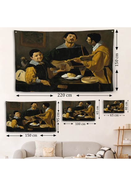 Diego Velazquez - Üç Müzisyen Duvar Örtüsü - Three MUSICIANS-7147