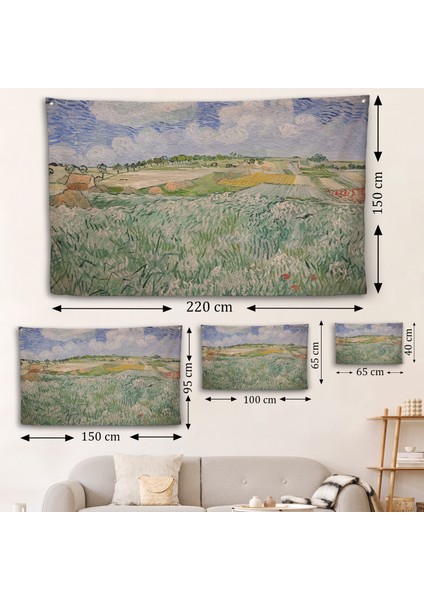 Vincent Van Gogh - Auvers Yakınlarındaki Ova Duvar Örtüsü - Plain Near AUVERS-7162 fırsatları