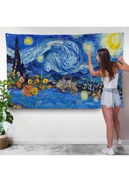 Vincent Van Gogh - Yıldızlı Geceler Duvar Örtüsü - Starry NIGHT-7172 modelleri