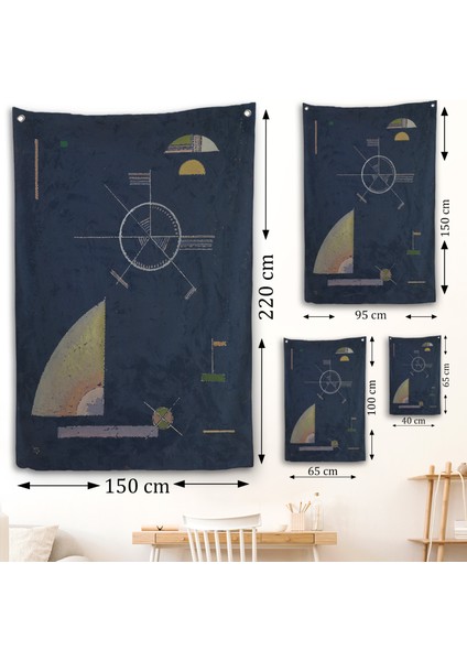 Wassily Kandinsky - Donuk Gri Duvar ÖRTÜSÜ-7489 fırsatları