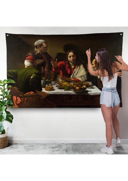 Caravaggio - Emmaus'ta Akşam Yemeği Duvar Örtüsü - Supper At EMMAUS-7137