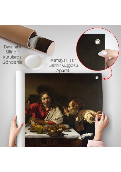 Caravaggio - Emmaus'ta Akşam Yemeği Duvar Örtüsü - Supper At EMMAUS-7137