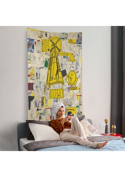 Jean-Michel Basquiat - Yel Değirmeni Duvar Örtüsü - WINDMILL-7383 fiyatları