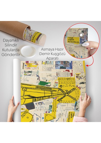 Jean-Michel Basquiat - Yel Değirmeni Duvar Örtüsü - WINDMILL-7383 indirimleri