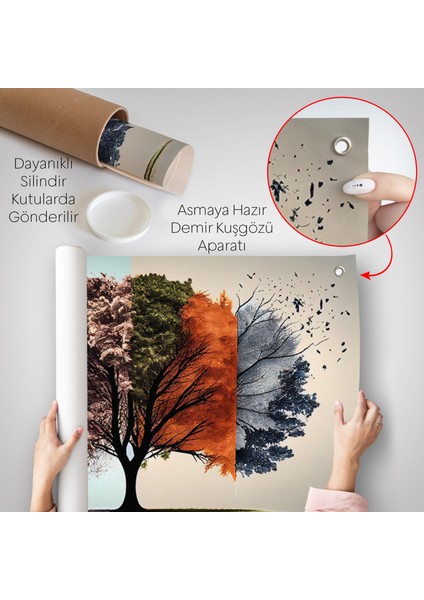 Dört Mevsim Ağaçlar Duvar ÖRTÜSÜ-7226
