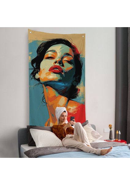 Pop Art Tarzda Güzel Kadın Duvar ÖRTÜSÜ-7709 fiyatları