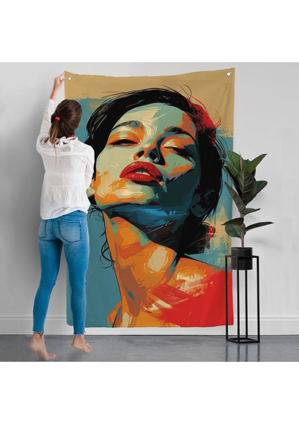 Pop Art Tarzda Güzel Kadın Duvar ÖRTÜSÜ-7709 modelleri